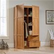 Bowery Hill Engineered Wood Wardrobe Armoire w/Hanging Rod in Highland Oak