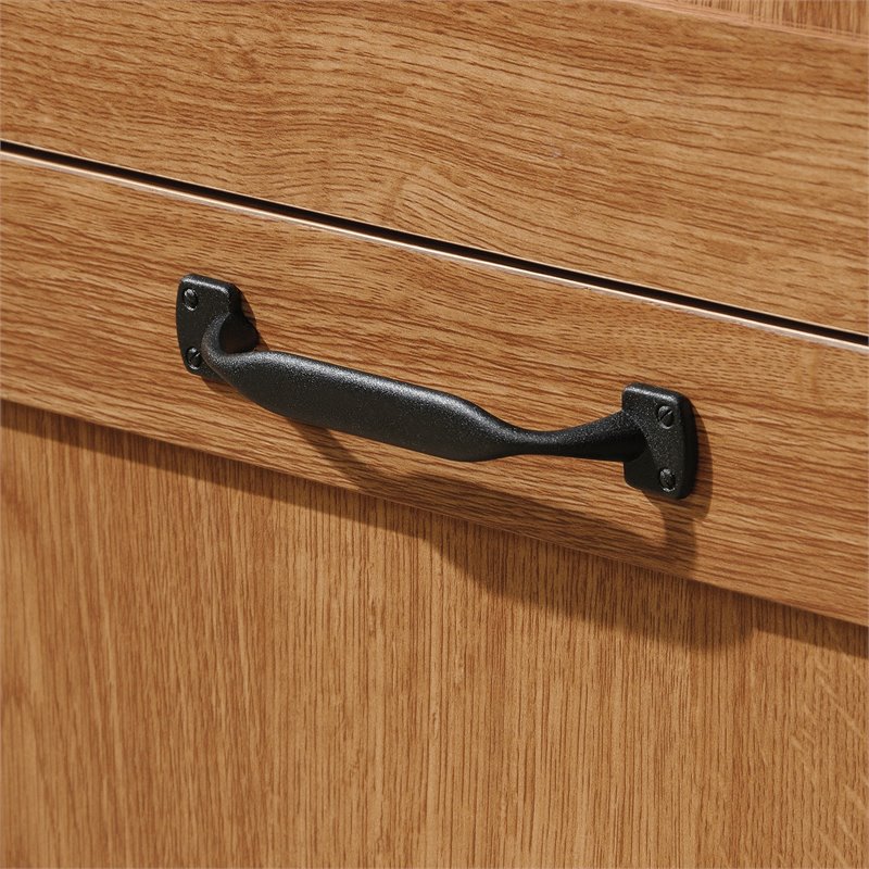 Bowery Hill Engineered Wood Wardrobe Armoire w/Hanging Rod in Highland Oak