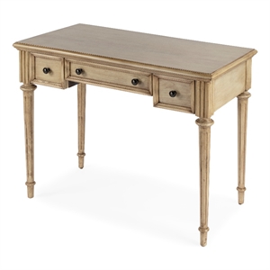 Bowery Hill Traditional Wooden 38&quot Writing Desk with Storage - Beige