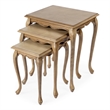 Bowery Hill Traditional Wooden Set of 3 Nesting Tables - Beige