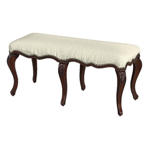 Bowery HillTraditional Wooden Upholstered 42&quotW Bench - Cherry Brown