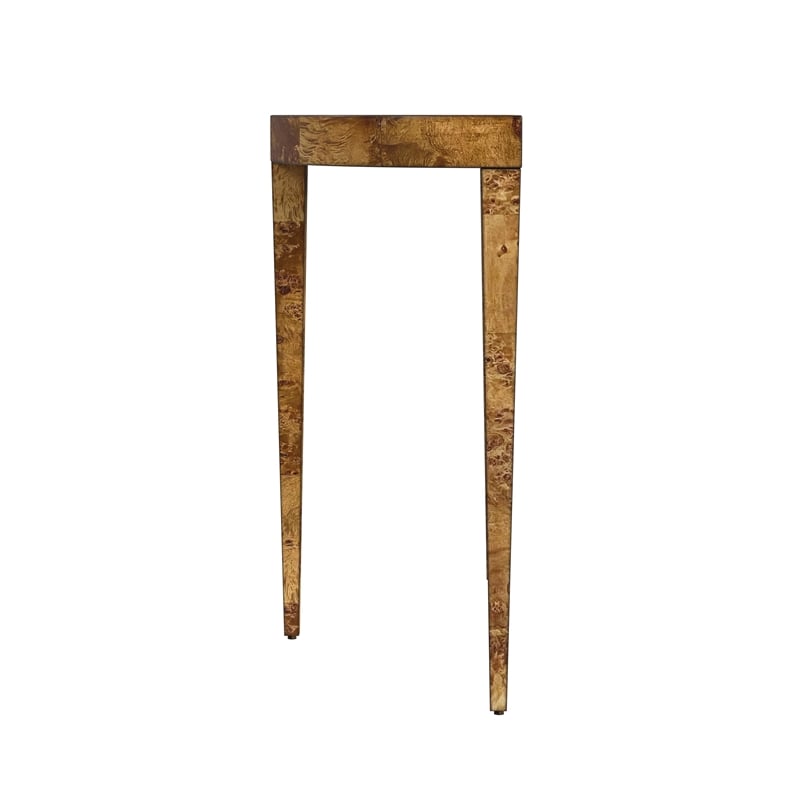 Bowery Hill Mid-Century Wooden Traditional Burl Console Table - Brown