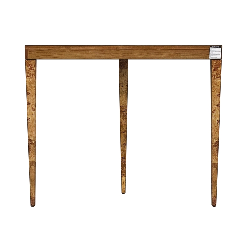 Bowery Hill Mid-Century Wooden Traditional Burl Console Table - Brown