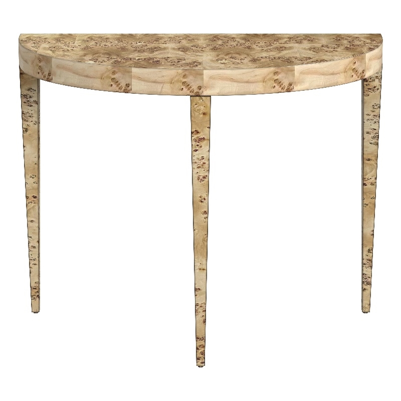 Bowery Hill Mid-Century Wooden Light Burl Console Table - Brown