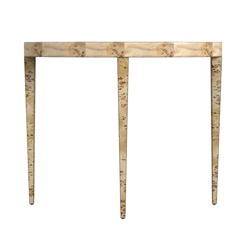 Bowery Hill Mid-Century Wooden Light Burl Console Table - Brown