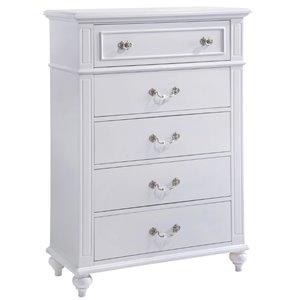 Bowery Hill Modern styled Engineered Wood Chest in White Finish