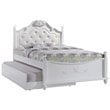 Bowery Hill Modern Leather White 7 Piece Full Platform Bedroom Set
