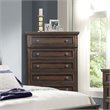 Bowery Hill Modern Metal Chest with Bevel Edge in Walnut