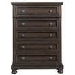 Bowery Hill Modern Metal Chest with Bevel Edge in Walnut