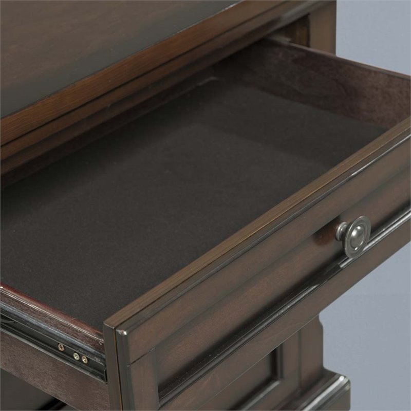 Bowery Hill Modern styled Metal Brown Finish Nightstand with USB