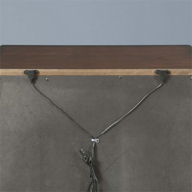 Bowery Hill Modern styled Metal Brown Finish Nightstand with USB
