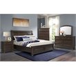 Bowery Hill Modern styled Metal Brown Finish Nightstand with USB
