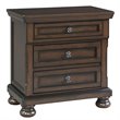 Bowery Hill Modern styled Metal Brown Finish Nightstand with USB