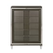 Bowery Hill Transitional Wood Brown Finish 5-Drawer Flip-Top Chest