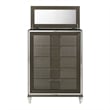 Bowery Hill Transitional Wood Brown Finish 5-Drawer Flip-Top Chest