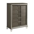 Bowery Hill Transitional Wood Brown Finish 5-Drawer Flip-Top Chest
