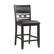Bowery Hill Wood Counter Height Faux Leather Side Chair Set in Walnut