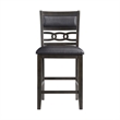 Bowery Hill Wood Counter Height Faux Leather Side Chair Set in Walnut