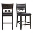 Bowery Hill Wood Counter Height Faux Leather Side Chair Set in Walnut