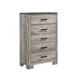 Bowery Hill Transitional Wood Gray King Panel 5PC Bedroom Set