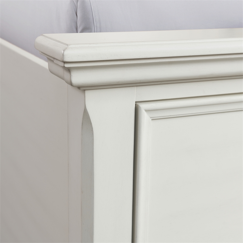 Bowery Hill Transitional Wood White King Platform Storage Bed