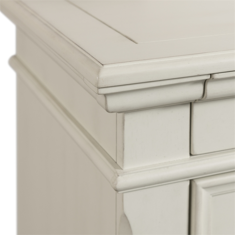 Bowery Hill Wood White Queen Platform Storage 4PC Bedroom Set