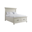 Bowery Hill Wood White Queen Platform Storage 4PC Bedroom Set