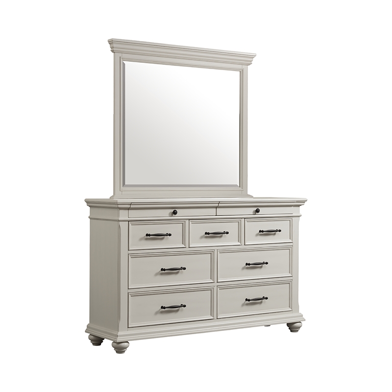 Bowery Hill Wood White Queen Platform Storage 4PC Bedroom Set