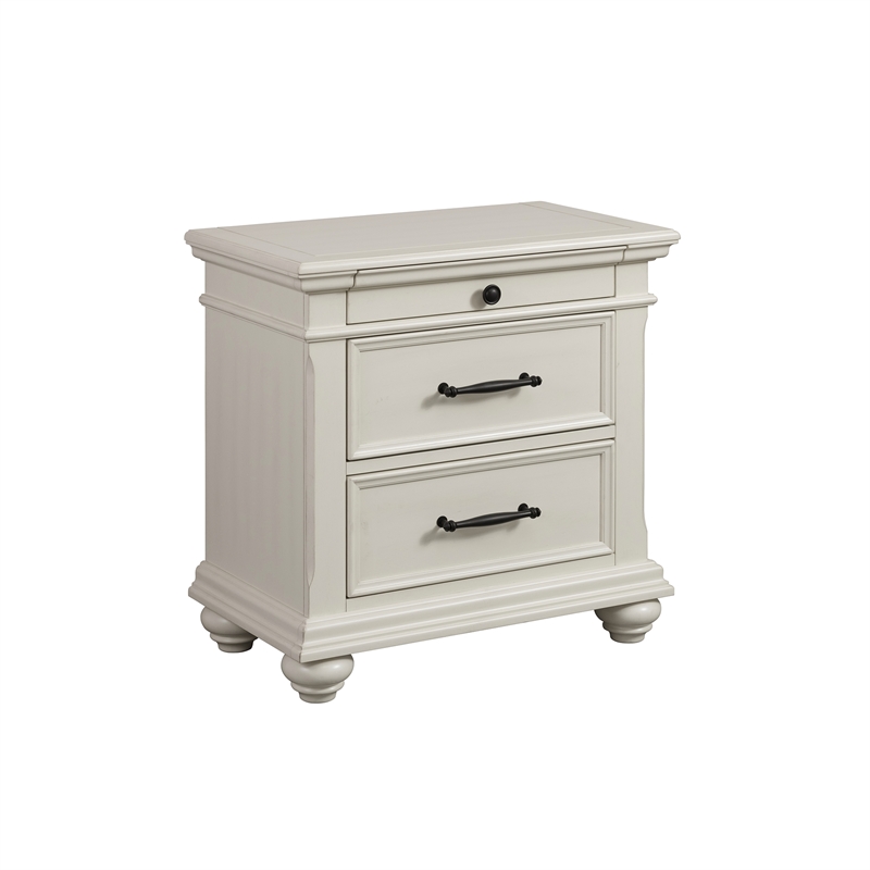 Bowery Hill Wood White Queen Platform Storage 4PC Bedroom Set