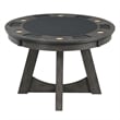 Bowery Hill Modern Wood Gray Finish Round Game Table with Inset Cup Holders