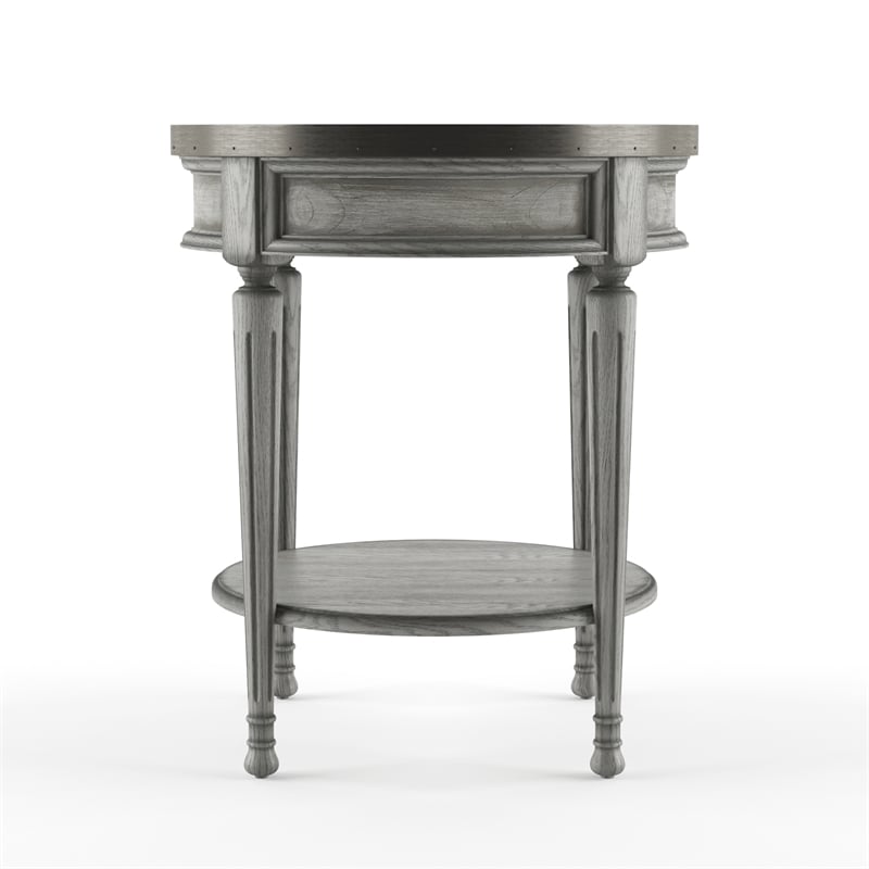 Bowery Hill Transitional Engineered Wood Powder Gray Wood Accent Table