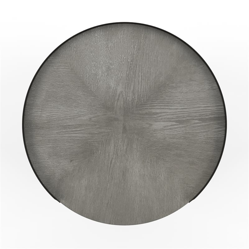 Bowery Hill Transitional Engineered Wood Powder Gray Wood Accent Table