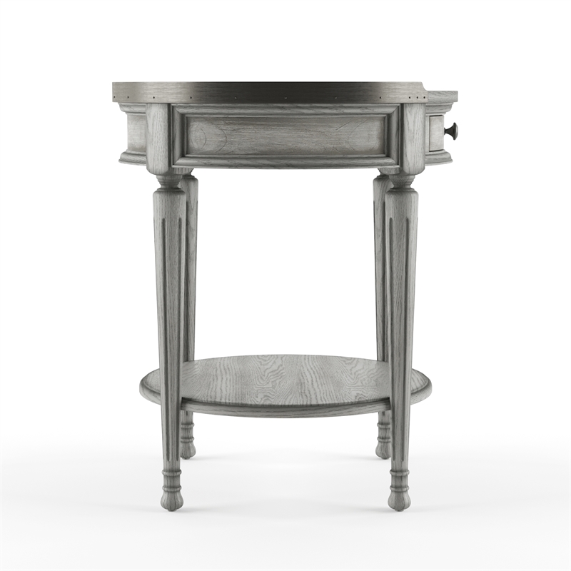 Bowery Hill Transitional Engineered Wood Powder Gray Wood Accent Table