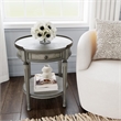 Bowery Hill Transitional Engineered Wood Powder Gray Wood Accent Table
