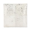 Bowery Hill Transitional White Hair on Hide with Silver Spots Ottoman