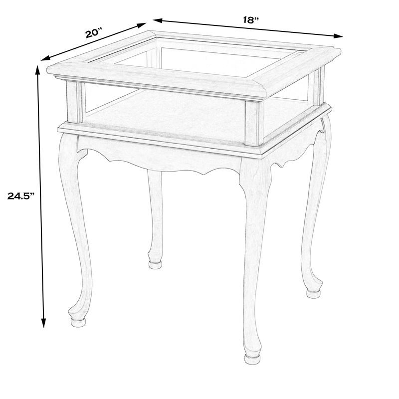 Bowery Hill Traditional Engineered Wood Antique Beige Curio Table