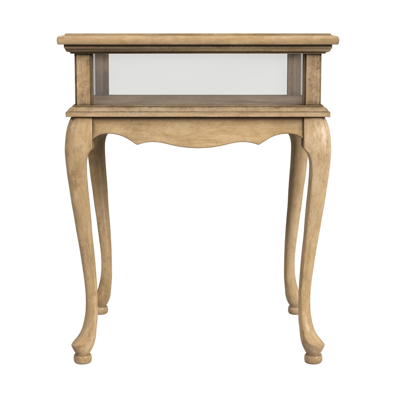 Bowery Hill Traditional Engineered Wood Antique Beige Curio Table