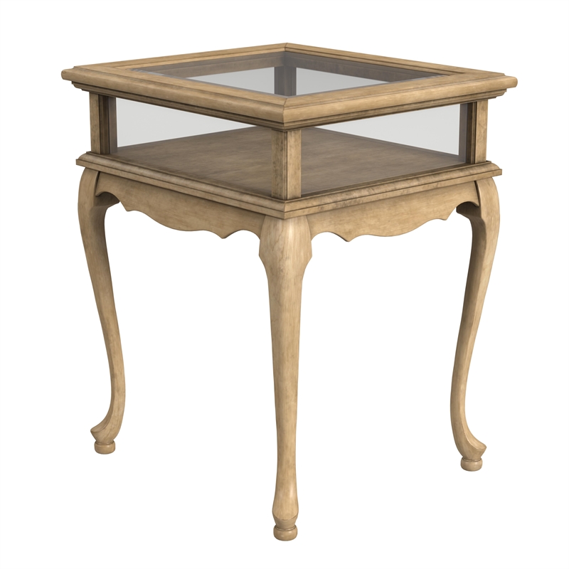 Bowery Hill Traditional Engineered Wood Antique Beige Curio Table