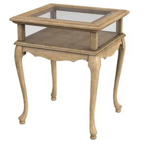 Bowery Hill Traditional Engineered Wood Antique Beige Curio Table