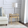 Bowery Hill Traditional Engineered Wood Antique Beige Curio Table