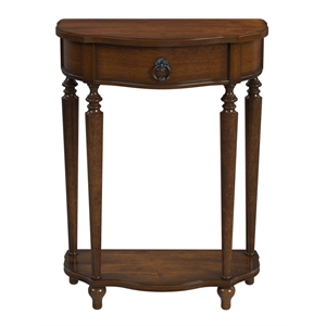bowery hill traditional wood antique cherry console table with storage