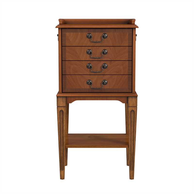 Bowery Hill Traditional styled Wood 4-Drawer Brown Finish Chest