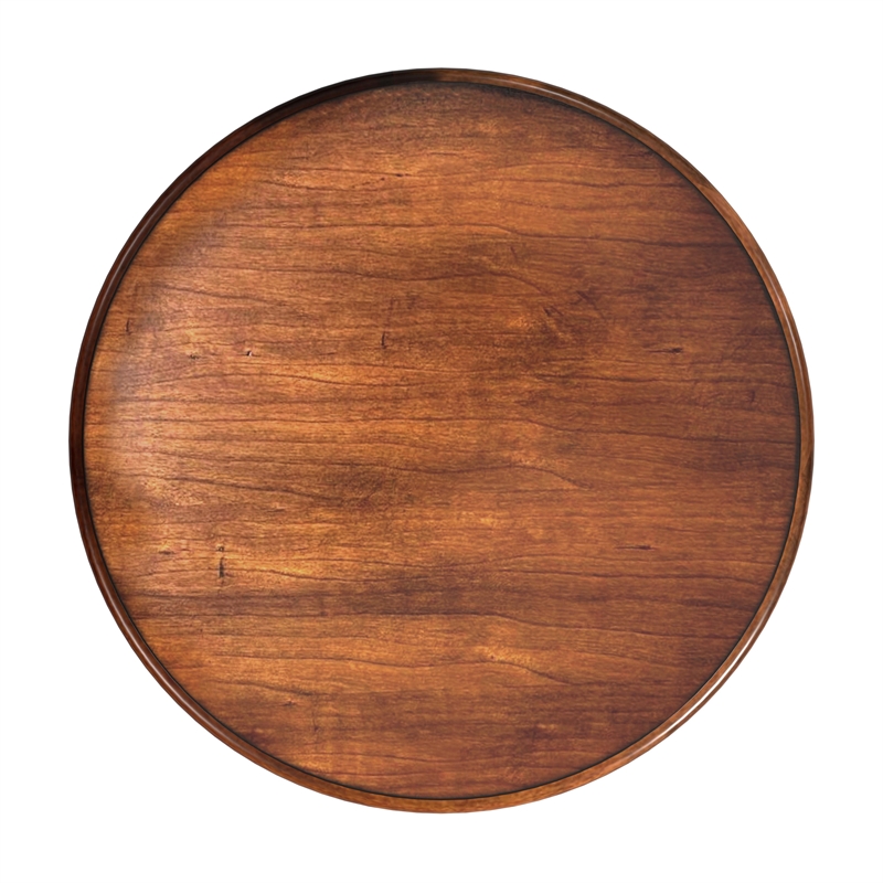 Bowery Hill Traditional Wood 1-Drawer Antique Cherry Brown Round Accent Table