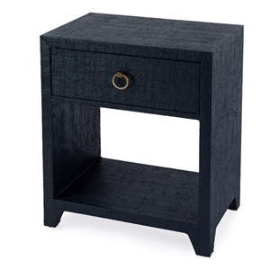 bowery hill traditional wood 1 drawer nightstand - navy blue