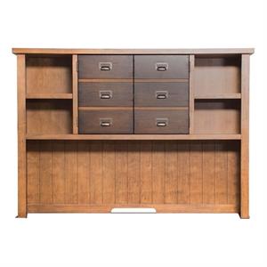 bowery hill modern wood brown 2 door hutch with sawn texture