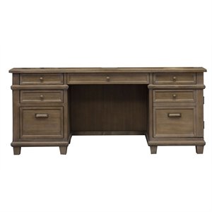 Bowery Hill Traditional Wood Brown Credenza constructed of Solid Pine