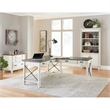 Bowery Hill Wood Bookcase with Storage Cabinet Office Shelves in White