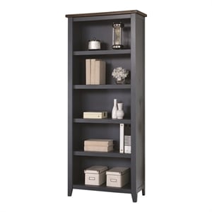 Bowery Hill Open Wood Bookcase Bookcase in Blue