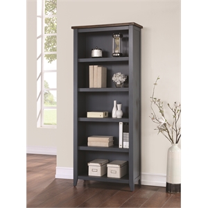 bowery hill farmhouse open wood bookcase bookcase in blue wood