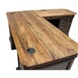 Bowery Hill Executive L-Desk & Return With Solid Wood Plank Top Brown